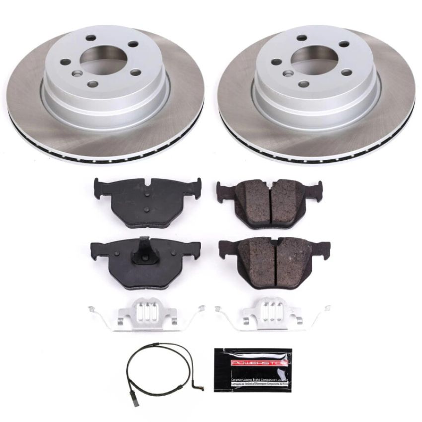 PowerStop SC5984 Semi-Coated Rotor and Low-Dust Ceramic Brake Pad Kit