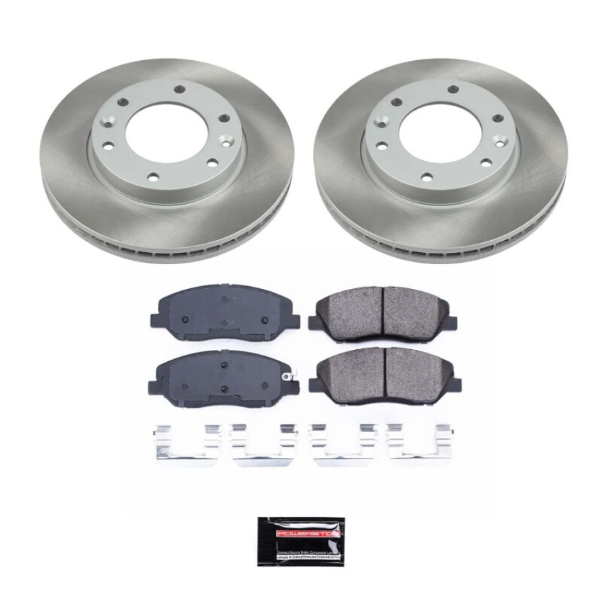 PowerStop SC4664 Semi-Coated Rotor and Low-Dust Ceramic Brake Pad Kit