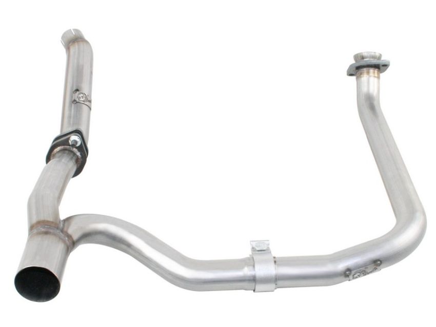 aFe Power 48-06210 Twisted Steel 2 IN-2-1/2 IN Aluminized Steel Loop-Delete Downpipe & Y-Pipe