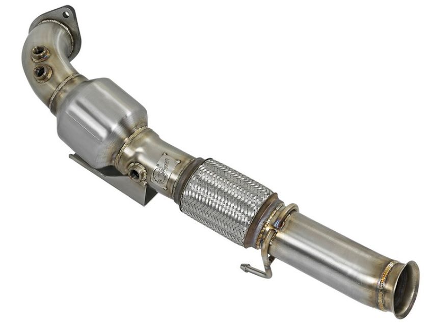 aFe Power 48-33024-HC Twisted Steel Down Pipe 3 IN 304 Stainless Steel w/ Cat