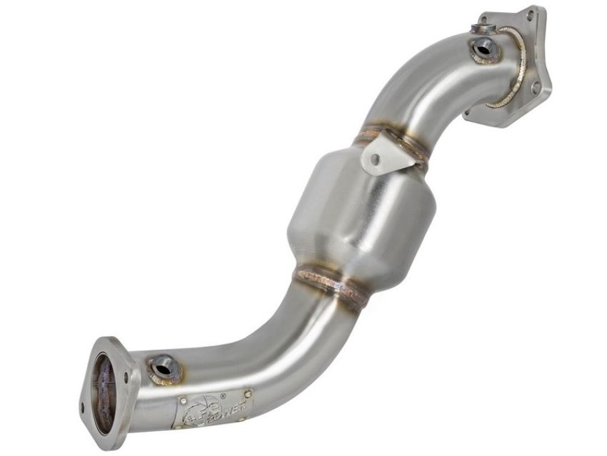 aFe Power 48-34126-HC Twisted Steel Down Pipe 3 IN 304 Stainless Steel w/ Cat