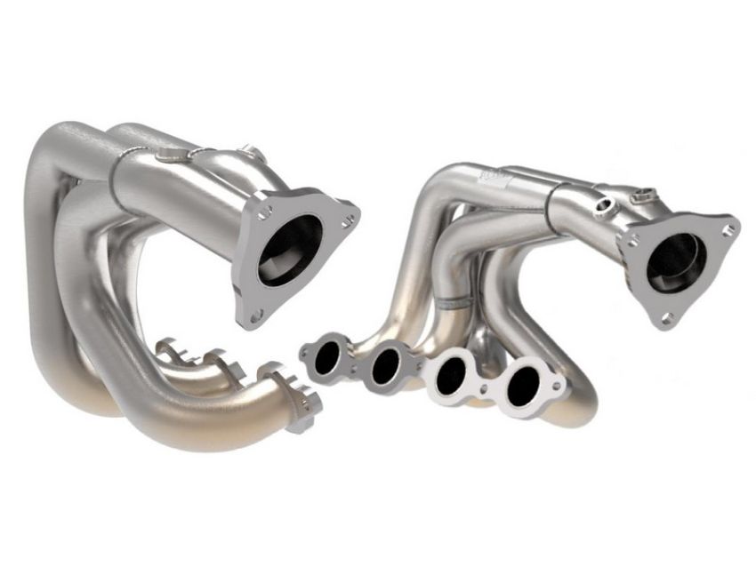 aFe Power 48-34148 Twisted Steel 1-7/8 IN to 2-3/4 IN 304 Stainless Headers w/ Raw Finish