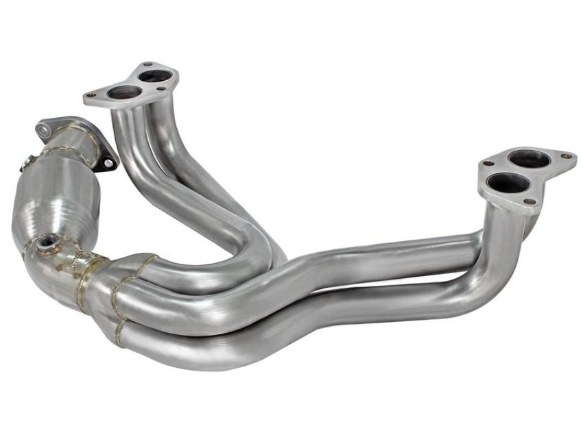 aFe Power 48-36005-1HC Twisted Steel Long Tube Header 304 Stainless Steel w/ Cat