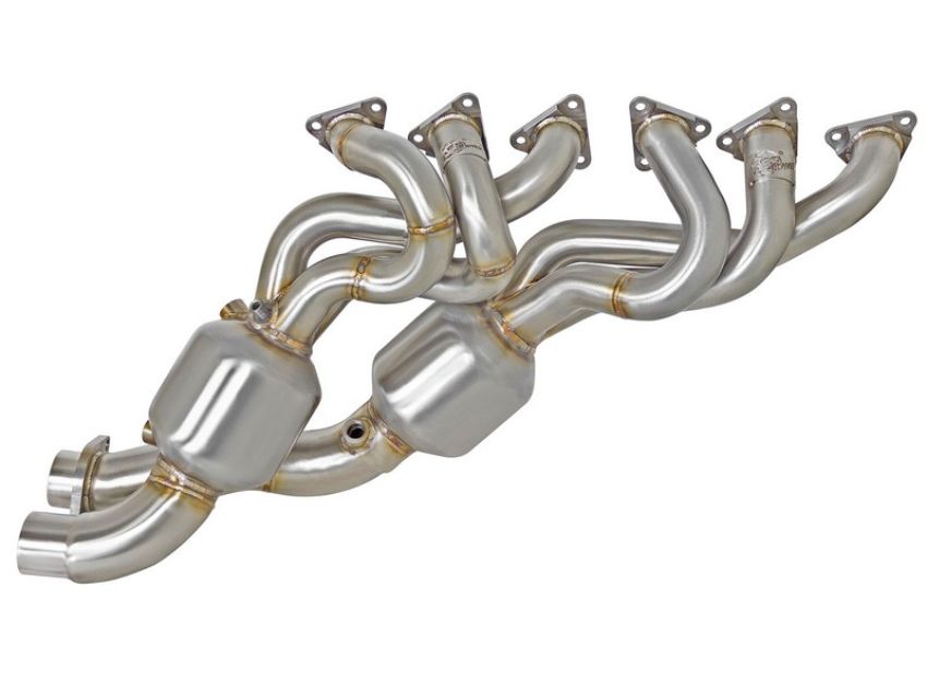 aFe Power 48-36314-HC Twisted Steel Long Tube Header 304 Stainless Steel w/ Cat