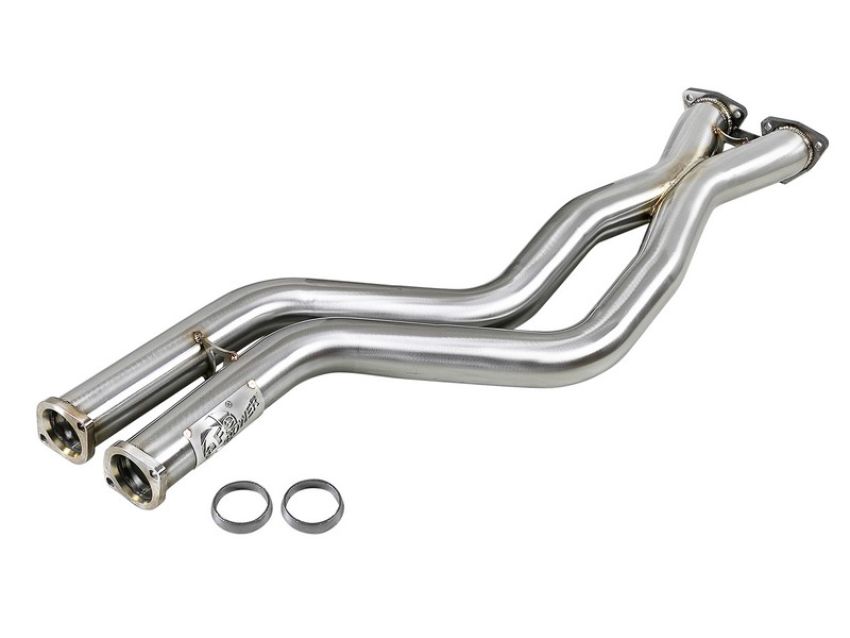 aFe Power 48-36324 Twisted Steel 2-1/2 IN 304 Stainless Steel Race Series X-Pipe