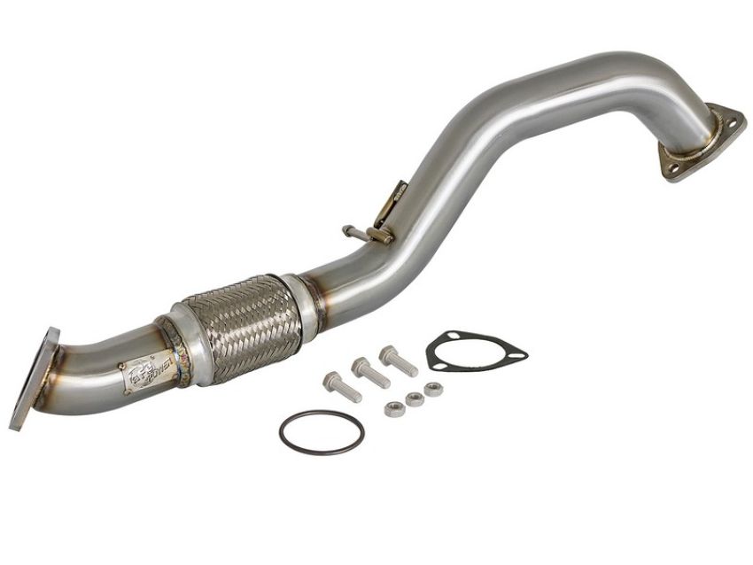 aFe Power 48-36605 Twisted Steel 2-1/2 IN 304 Stainless Steel Race Series Mid-Pipe