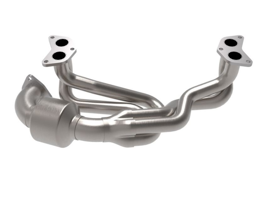aFe Power 48-36804-HC Twisted Steel Long Tube Header 304 Stainless Steel w/ Cat