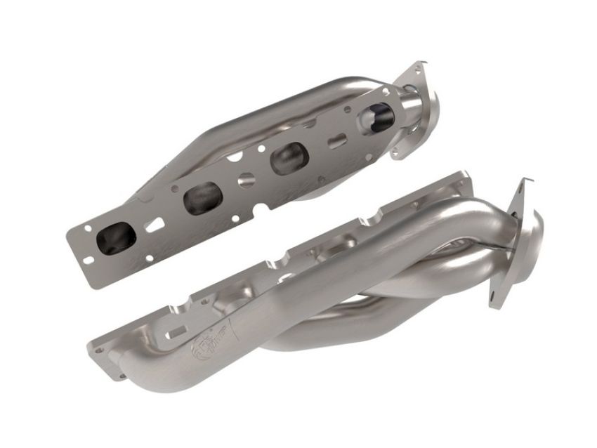 aFe Power 48-38029 Twisted Steel 1-5/8 IN to 2-1/4 IN 304 Stainless Headers w/ Raw Finish