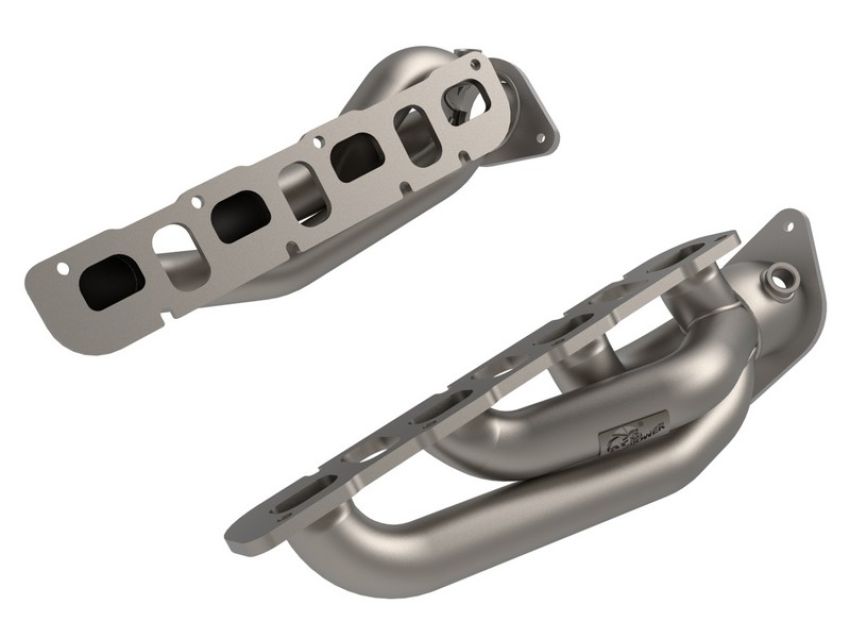 aFe Power 48-38031-T Twisted Steel 1-7/8 IN to 2-3/4 IN 304 Stainless Header w/ Titanium Coat Finish