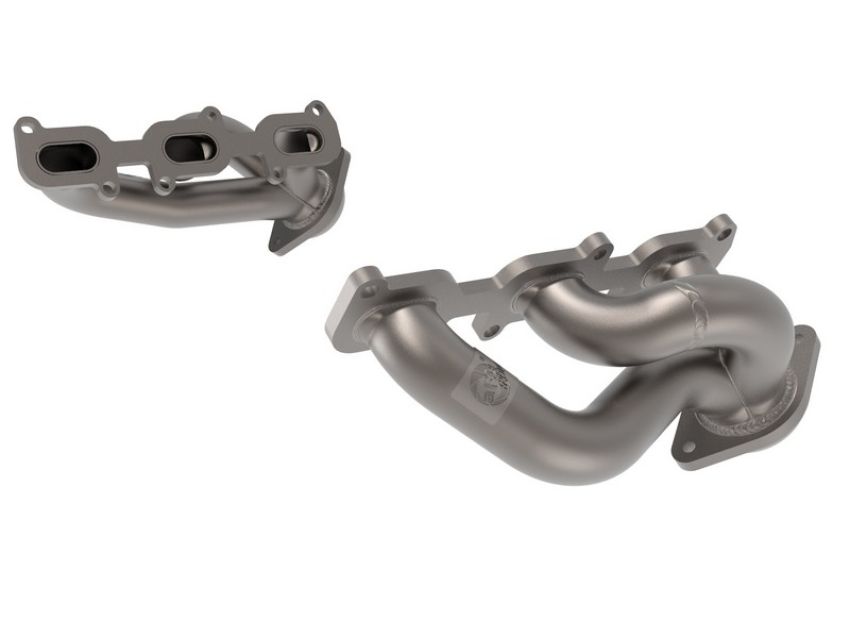 aFe Power 48-43031-T Twisted Steel 409 Stainless Steel Short Tube Header w/ Titanium Coating