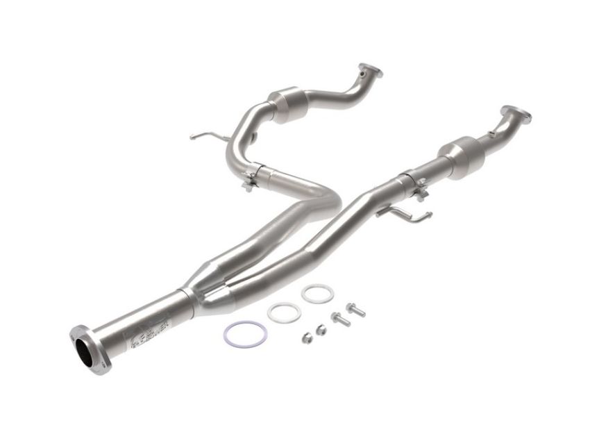 aFe Power 48-46011-RC Twisted Steel Y-Pipe 2-1/2 IN 409 Stainless Steel