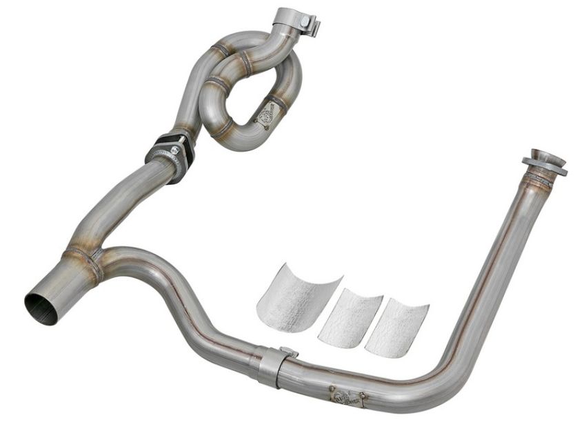 aFe Power 48-46207-PK Twisted Steel 409 Stainless Steel Loop-Relocation & Y-Pipe Performance Package