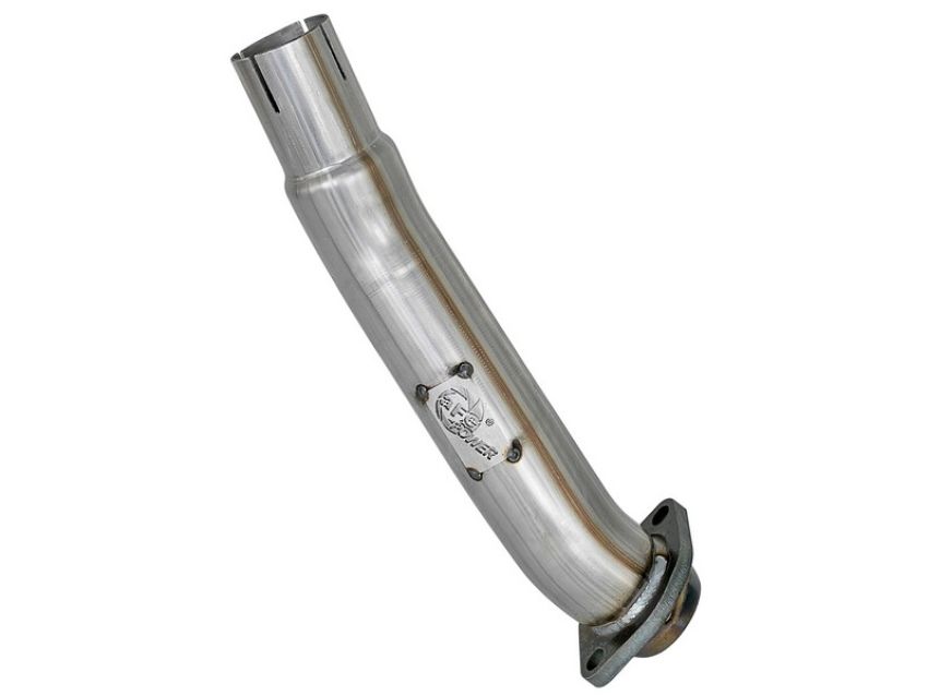 aFe Power 48-48024 Twisted Steel 2-1/2 IN 409 Stainless Steel Loop-Delete Downpipe
