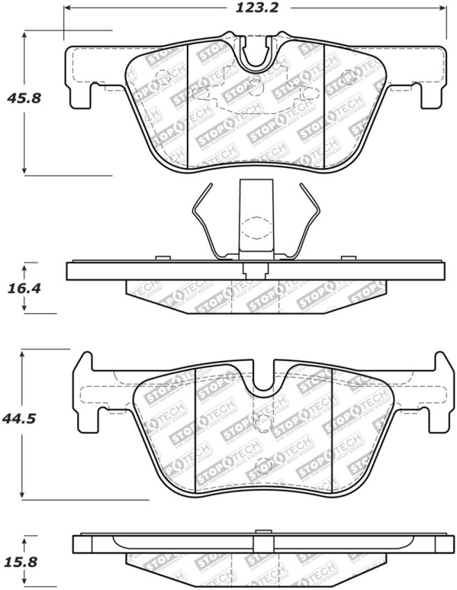 Stoptech 305.16130 Street Select Brake Pads w/Hardware - Rear