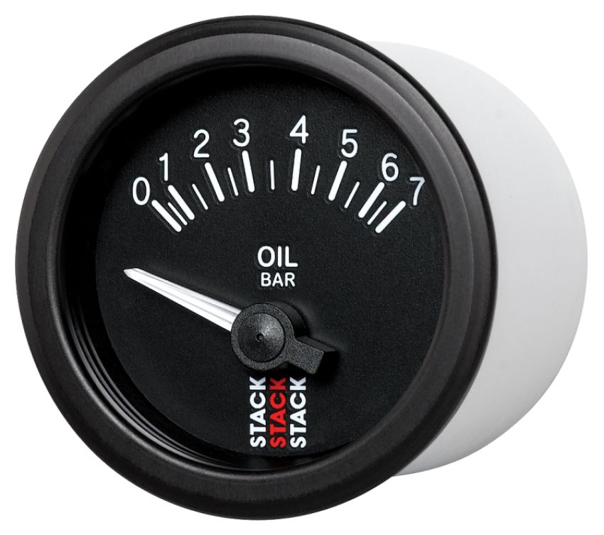 AutoMeter ST3201 Stack 52mm 0-7 Bar M10 (M) Electric Oil Pressure Gauge - Black