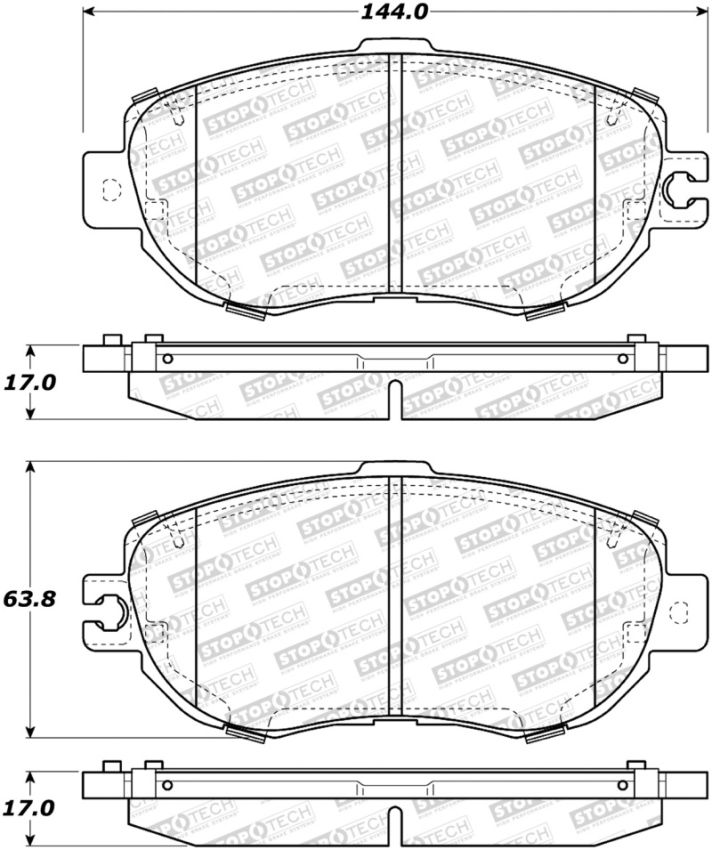 Stoptech 308.06120 Street Brake Pads - Front