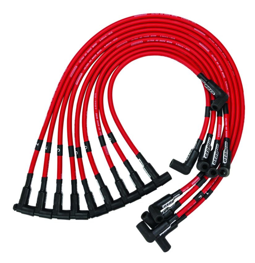 MOROSO MOR73699 Ultra 40 Plug Wire Set SBC Sprint Car Red