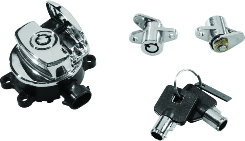 Bikers Choice 483290 14-21 Road King Chrome Ignition Switch & Saddlebag Lock Kit