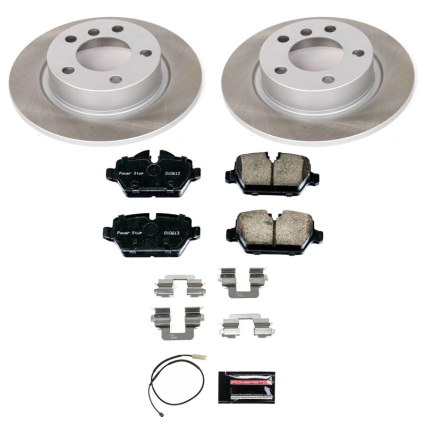 PowerStop SC6664 Semi-Coated Rotor and Low-Dust Ceramic Brake Pad Kit