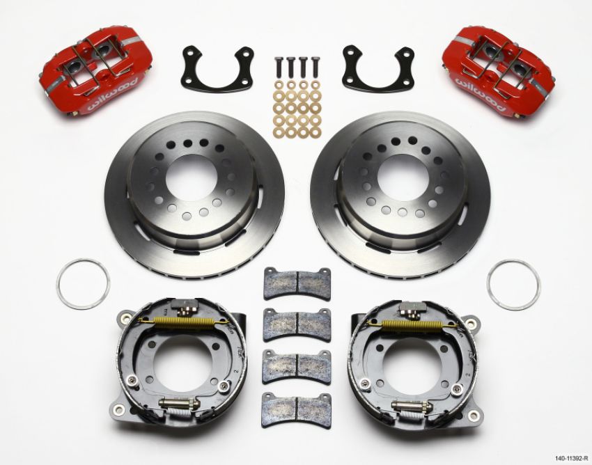 Wilwood 140-11392-R Dynapro Low-Profile 11.00in P-Brake Kit - Red New Big Ford 2.50in Off Staggerd Mount