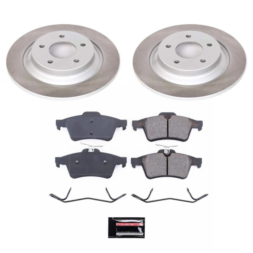 PowerStop SC5842 Semi-Coated Rotor and Low-Dust Ceramic Brake Pad Kit