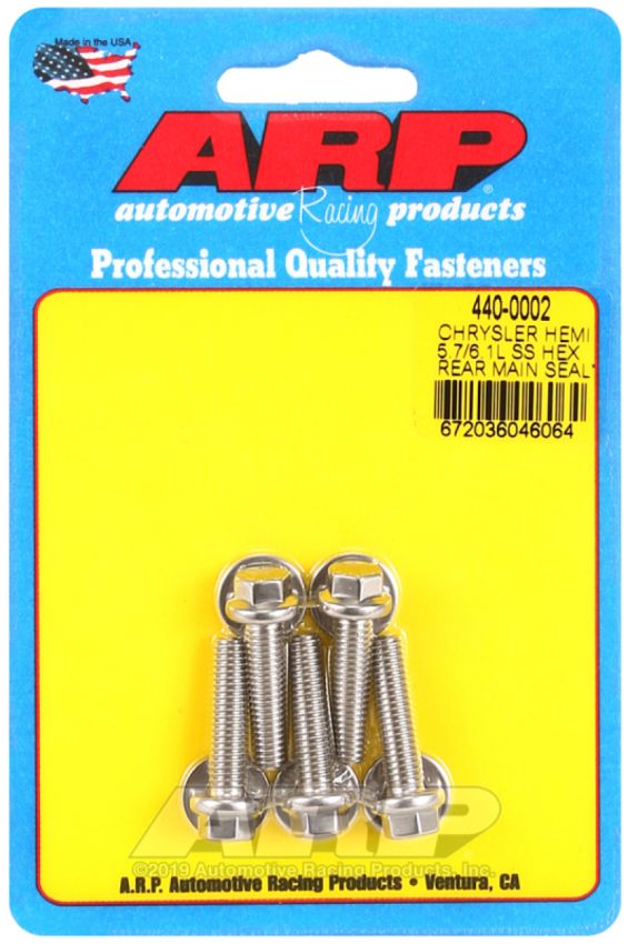 ARP 440-0002 Chrysler Hemi 5.7/6.1L SS Hex Rear Main Seal Plate Bolt Kit
