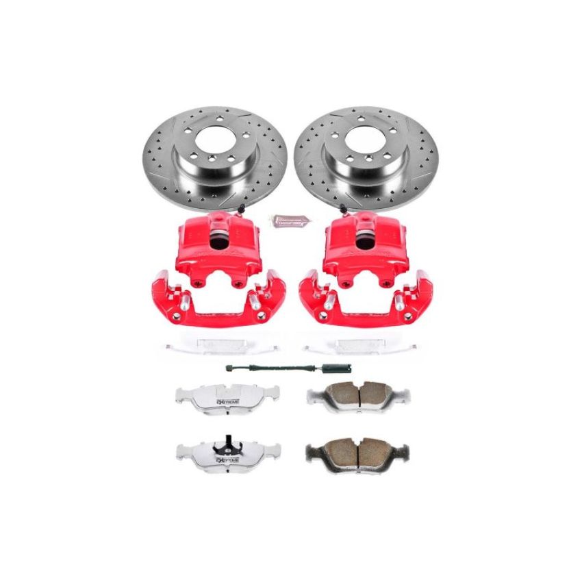 PowerStop KC590-26 Z26 Street Performance Ceramic Brake Pad, Drilled Slotted Rotor, and Caliper Kit