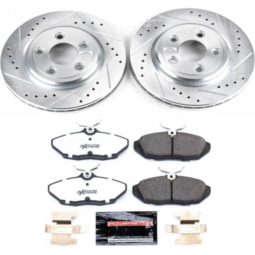 PowerStop K1360-26 Z26 Street Performance Ceramic Brake Pad and Drilled & Slotted Rotor Kit