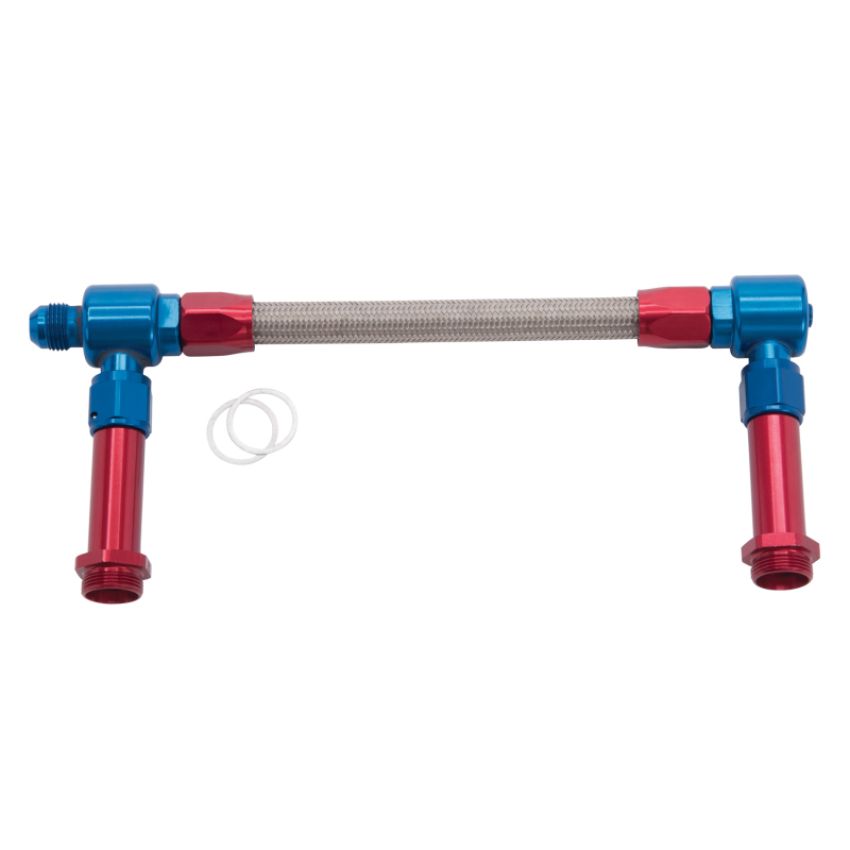 Russell 641150 Performance -8 AN to -8 AN ProFlex Holley 4150 Dual Inlet Carb Kit (Red/Blue)