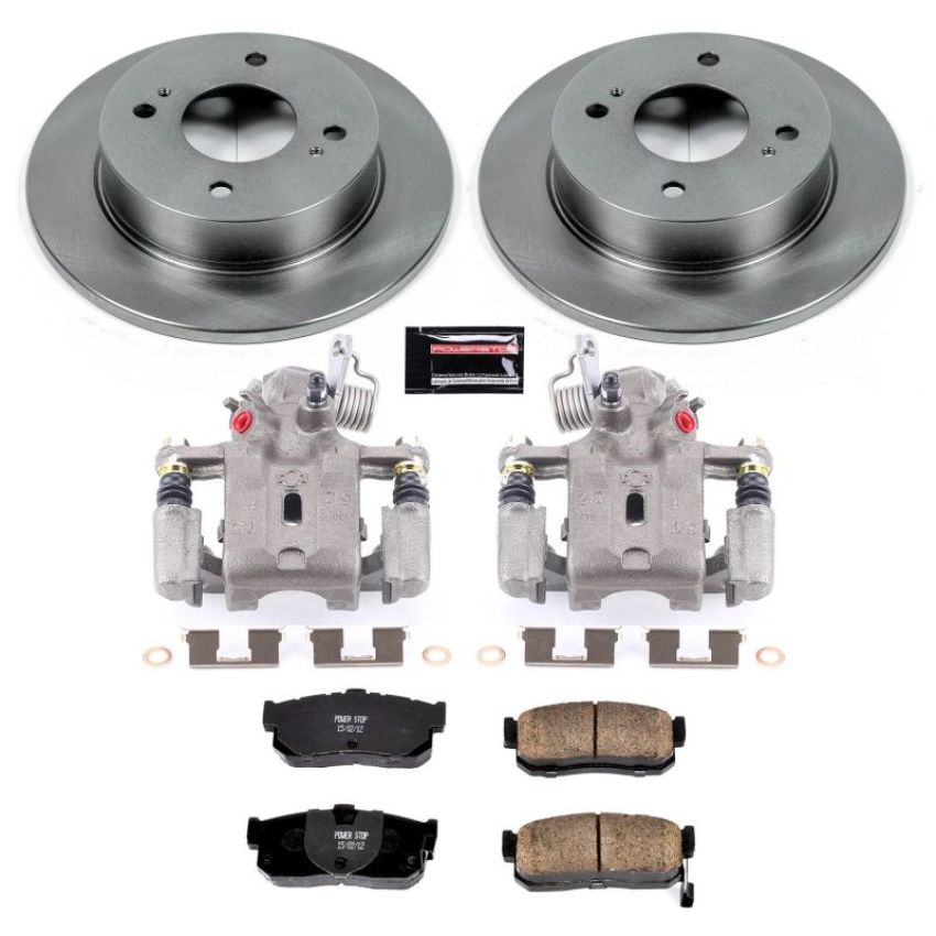 PowerStop KCOE740 OE Stock Replacement Low-Dust Ceramic Brake Pad, Rotor and Caliper Kit