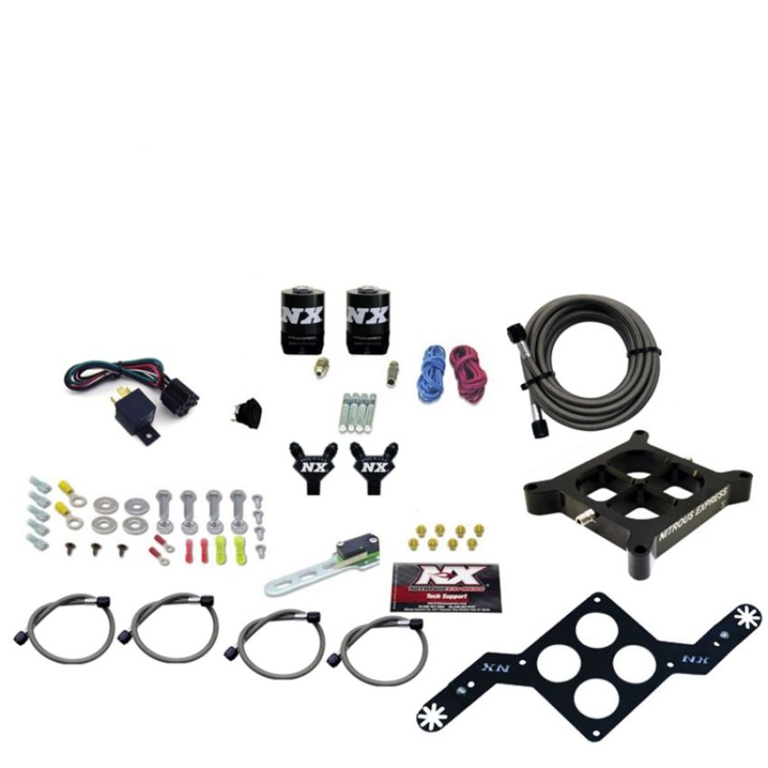 Nitrous Express 63040-00 4150 SINGLE ENTRY BILLET CROSSBAR PLATE SYSTEM, (50-300HP) WITHOUT BOTTLE