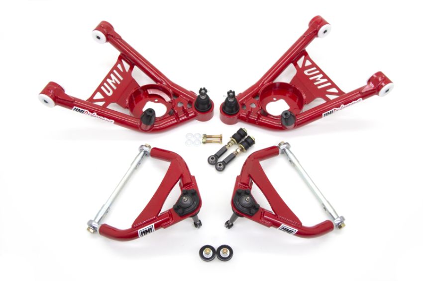 UMI Performance 403256-3-R 64-72 GM A-Body Tubular Upper & Lower Front A-Arm Kit- Delrin Bushings