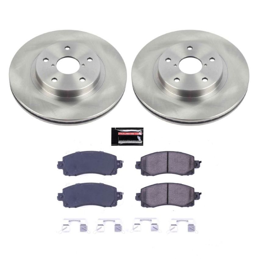 PowerStop KOE8480 OE Stock Replacement Low-Dust Ceramic Brake Pad and Rotor Kit