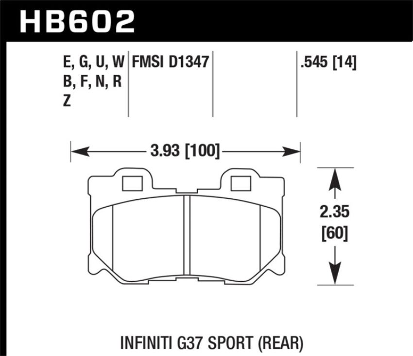 Hawk Performance HB602Z.545 Performance Ceramic Disc Brake Pad