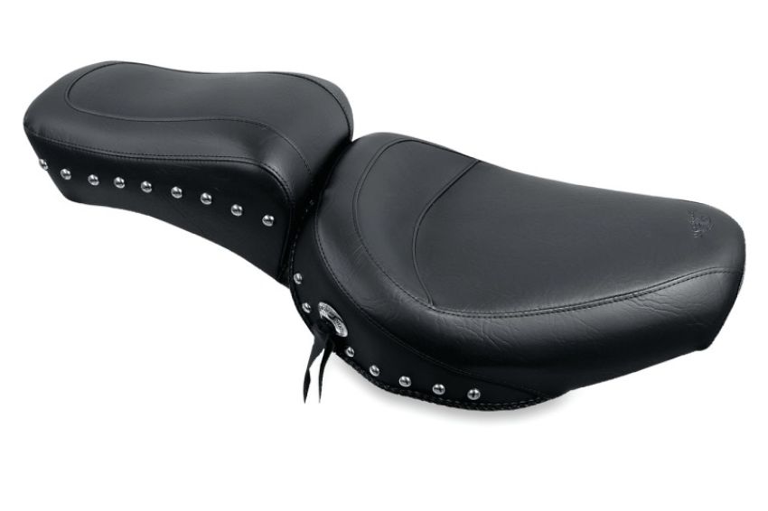 Mustang Motorcycle 75302 Mustang 58-84 Harley FX/FL Standard Touring 1PC Seat w/Studs - Black