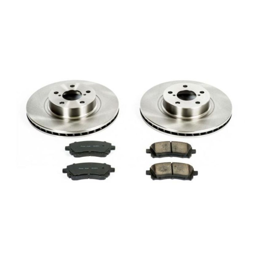PowerStop KOE1120 OE Stock Replacement Low-Dust Ceramic Brake Pad and Rotor Kit