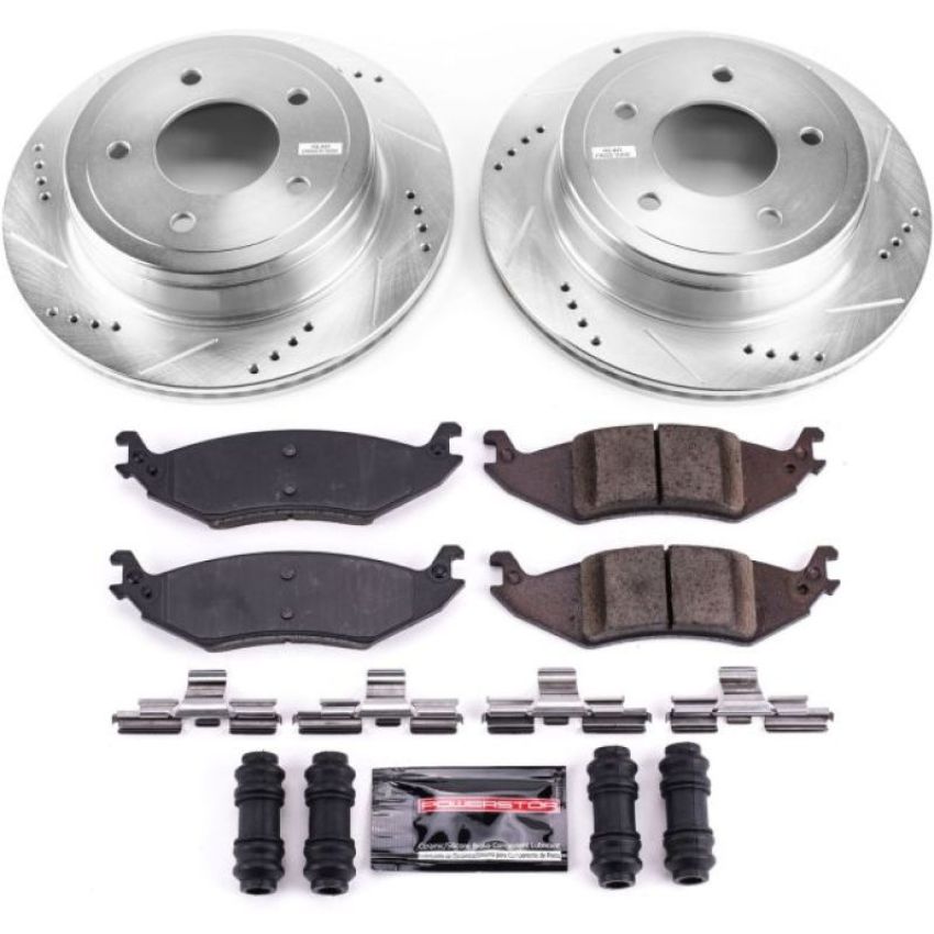 PowerStop K4579 Z23 Daily Driver Carbon-Fiber Ceramic Brake Pad and Drilled & Slotted Rotor Kit