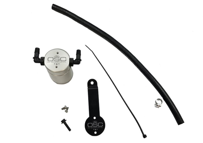 J&L 16-19 Honda Civic 1.5L Turbo (EX & Si) Passenger Side Oil Separator 3.0 - Clear Anodized