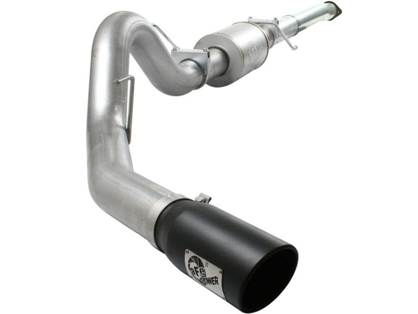 aFe Power 49-03041-B ATLAS 4 IN Aluminized Steel Cat-Back Exhaust System w/ Muffler & Black Tip