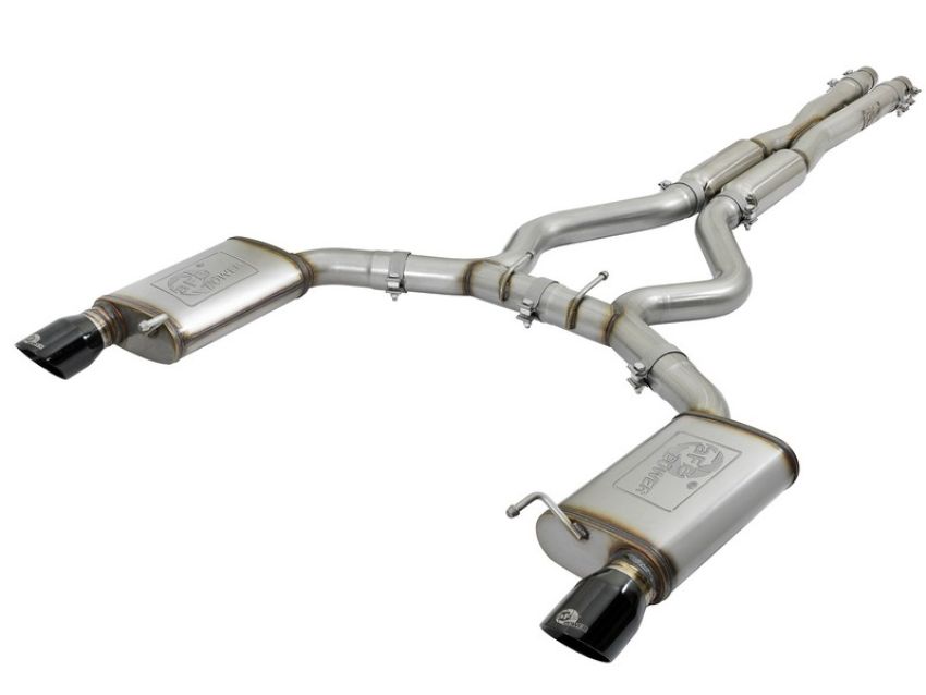 aFe Power 49-33087-B MACH Force-Xp 304 Stainless Steel Cat-Back Exhaust w/ Resonator Black Tip