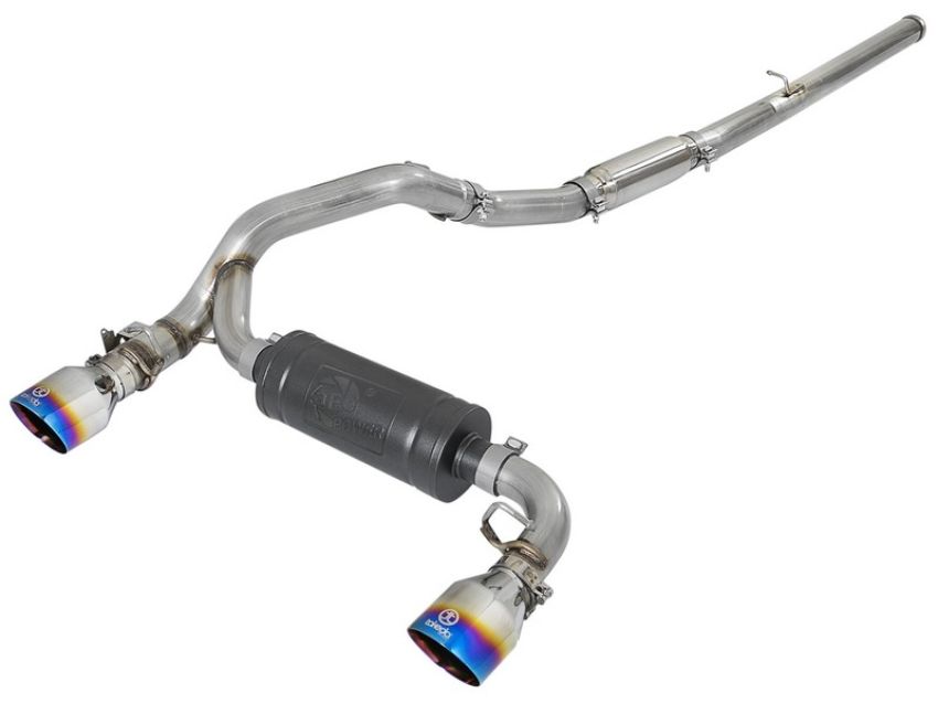 aFe Power 49-33103-L Takeda 3 IN 304 Stainless Steel Cat-Back Exhaust System w/ Blue Flame Tip