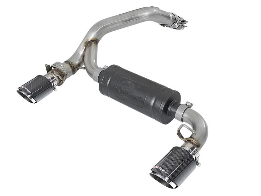 aFe Power 49-33104-C Takeda 3 IN 304 Stainless Steel Axle-Back Exhaust System w/ Carbon Fiber Tip