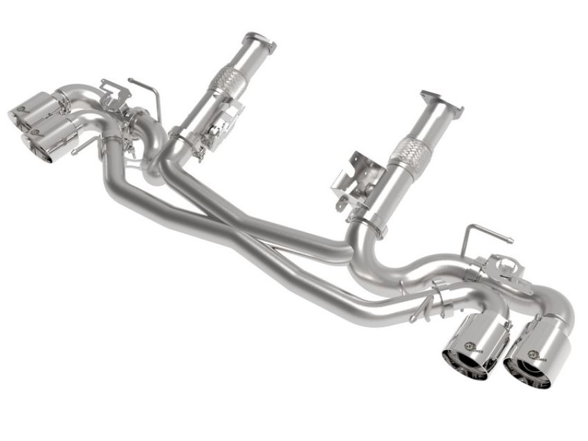 aFe Power 49-34124NM-P MACH Force-Xp Cat-Back Exhaust w/ NPP Exhaust Valve Polished Tip No Muffler
