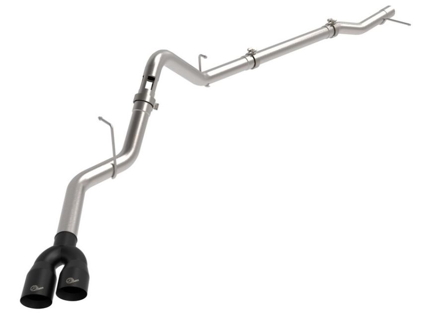 aFe Power 49-34145-B Rebel XD Series 3 IN 304 Stainless Steel DPF-Back Exhaust w/Dual Black Tips