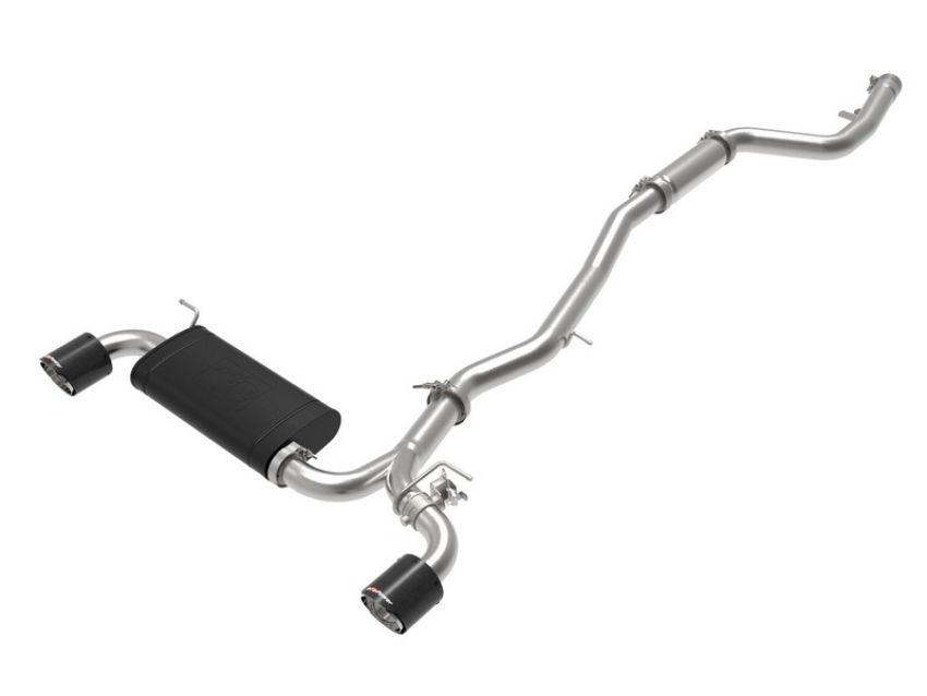 aFe Power 49-36043-C Takeda 3 IN to 2-1/2 IN 304 Stainless Steel Cat-Back Exhaust System Carbon Fiber