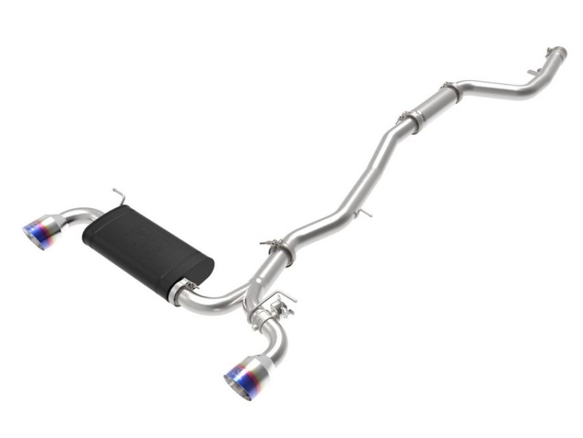aFe Power 49-36043-L Takeda 3 IN to 2-1/2 IN 304 Stainless Steel Cat-Back Exhaust System w/ Blue Tip
