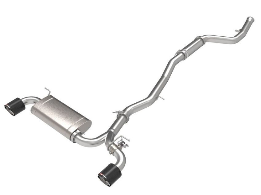 aFe Power 49-36050-C Takeda 3 IN to 2-1/2 IN 304 Stainless Steel Cat-Back Exhaust System Carbon Fiber