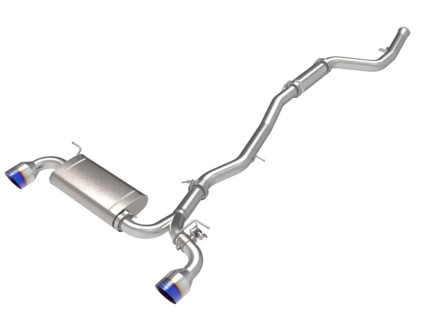 aFe Power 49-36050-L Takeda 3 IN to 2-1/2 IN 304 Stainless Steel Cat-Back Exhaust System w/ Blue Tip