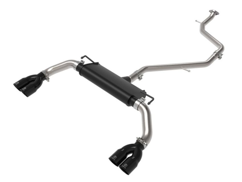 aFe Power 49-36054-B Takeda 2 IN to 2-1/2 IN 304 Stainless Steel Cat-Back Exhaust w/ Black Tip