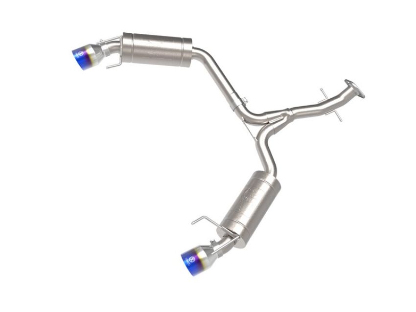 aFe Power 49-36055-L Takeda 2-1/2 IN 304 Stainless Steel Axle-Back Exhaust System w/ Blue Tip
